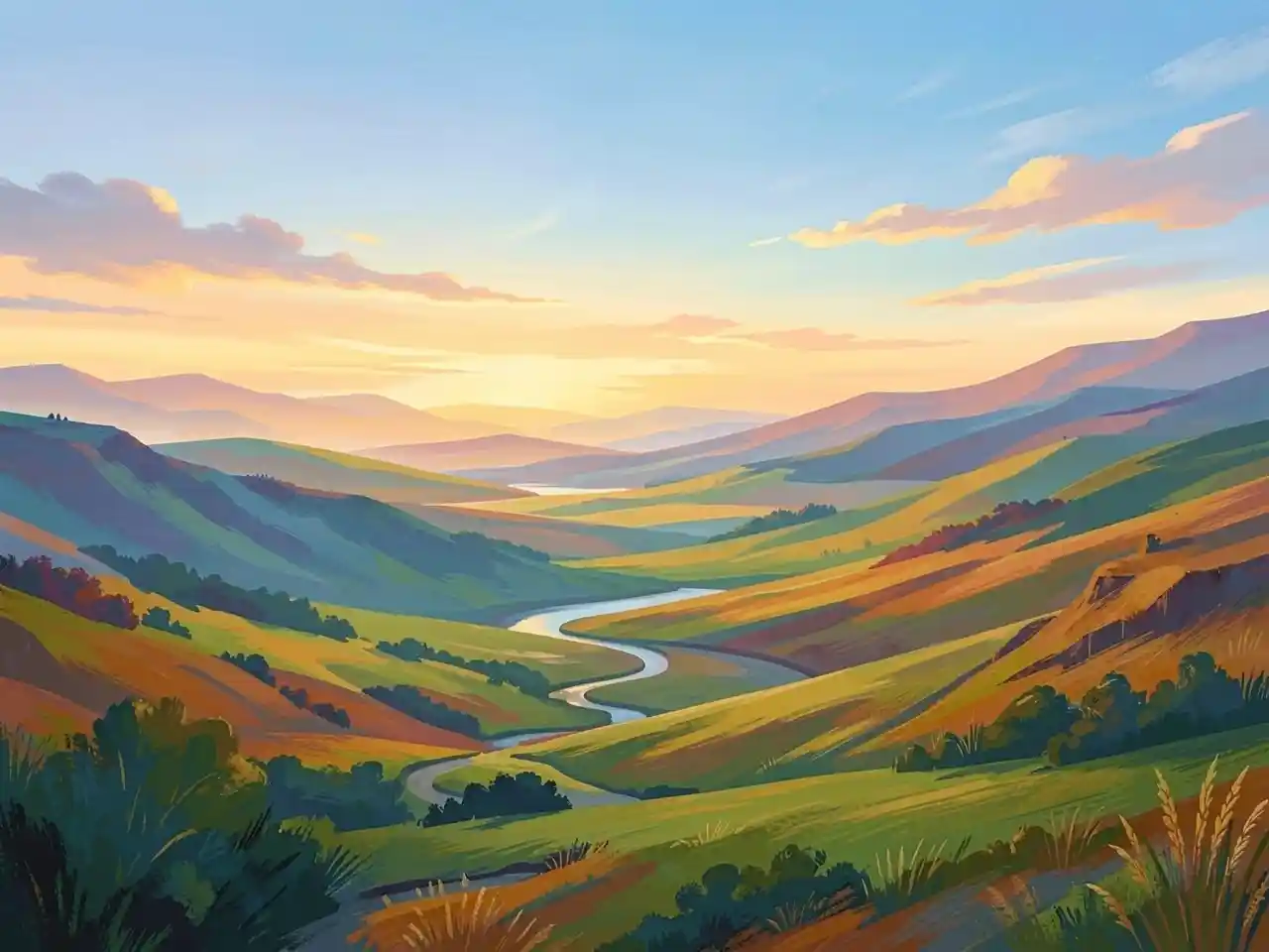 Abstract landscape representing open horizons for active leisure exploration